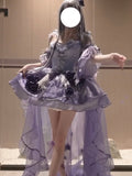 Vintage Ball Gown Spaghetti Straps Chiffon Lilac Summer 18th Birthday Dress High Low Lolita Dress 21st Birthday Outfits HZ1121