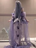 Vintage Ball Gown Spaghetti Straps Chiffon Lilac Summer 18th Birthday Dress High Low Lolita Dress 21st Birthday Outfits HZ1121