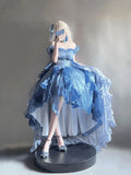 Vintage Ball Gown Off The Shoulder Half Sleeves 21st Birthday Dress Lolita Dress Blue Long Birthday Outfits HZ1121