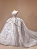 Princess Wedding Dress Ball Gown Off The Shoulder Sequin Short Sleeves Wedding Dresses Bridal Gowns HZ1121