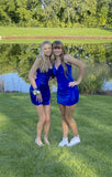 Cute Sheath Sweetheart Blue Short Formal Homecoming Dress Middle School Short 20th Birthday Outfits Graduation Dress Cocktail Dresses HZ1121